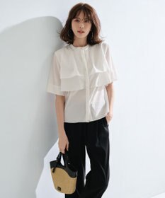 J.PRESS LADIES L 【洗える】ラミーポプリン ティアード ブラウス