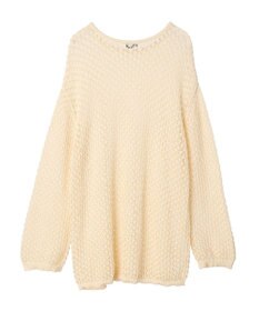 earth music&ecology メッシュ編みニットプルオーバー