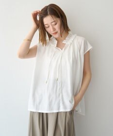 YECCA VECCA ギャザーリボンブラウス