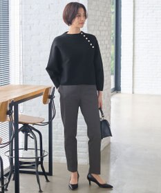 自由区 S ポリエステルホールガーメントラグランボタン ニット