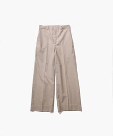 ATON WOOL SILK TWILL | タックレスワイドパンツ