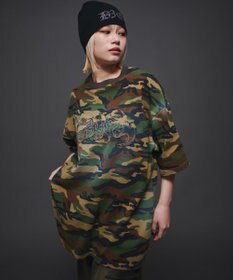 WEGO 【ユニセックス着用ITEM】ダメージアップリケグラフィックT（SS）