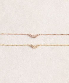 Phoebe Vラインビジューブレスレット　ローズゴールド