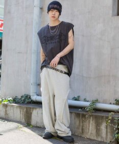 WEGO 【ユニセックス着用ITEM】ブリーチダメージアップリケノースリーブ