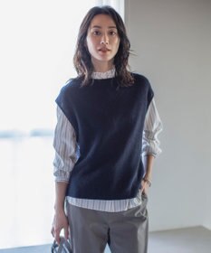J.PRESS LADIES 【洗える】LINEN COTTON ニット ベスト