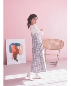 earth music&ecology パフスリーブクレープリブインナー