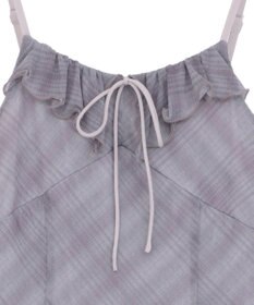 earth music&ecology フロントリボンチェックミニキャミワンピース