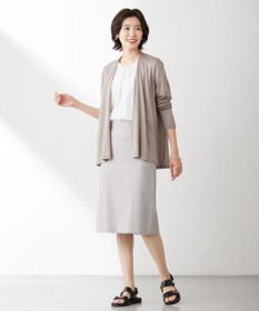 J.PRESS LADIES 【セットアップ対応・洗える・撥水・防汚】コットンFITTYシャーク スカート