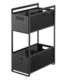 tower シンク下収納バスケット タワー 2段 ブラック