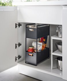 tower シンク下収納バスケット タワー 2段 ブラック