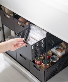 tower シンク下収納バスケット タワー 2段 ブラック