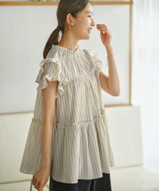 組曲 【WEB限定】ナイロンレーヨン チュニック ブラウス