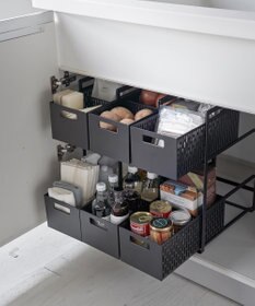 tower シンク下収納バスケット タワー 2段 ブラック