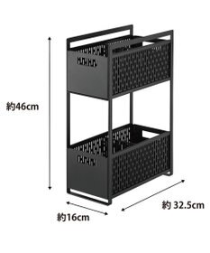tower シンク下収納バスケット タワー 2段 ブラック