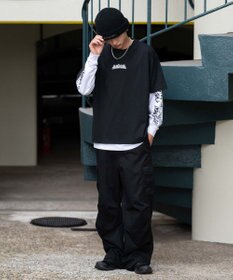 WEGO 【2点セット】アクセ付きアンサンブルグラフィックT（長袖）