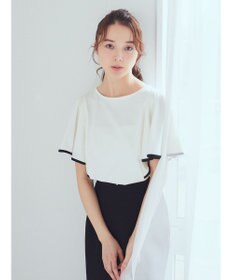 earth music&ecology パイピングフレアスリーブカットソー