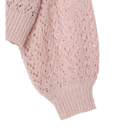 earth music&ecology ファンシーヤーンすかしニットカーディガン