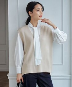 自由区 【洗える】ナチュラルタッチボウタイ ブラウス