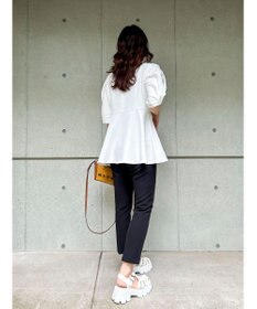 Green Parks AnriettMusee パフスリーブペプラムブラウス