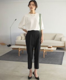 組曲 【ストレッチ・イージーケア】オシャクロス テーパードパンツ