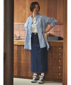 Green Parks 胸元ポケットイージーケアストライプシャツ