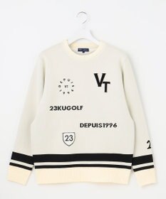 23区GOLF 【MEN】【ウォッシャブル】グラフィックダブルジャガードニット