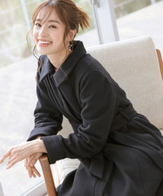 Tiaclasse L 【ウール90％】ステンカラープリンセスウールコート