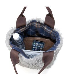 UNBILLION カシュカシュ cachecache / フェイクファー×チェック柄リバーシブルトート