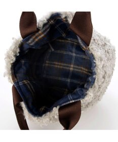 UNBILLION カシュカシュ cachecache / フェイクファー×チェック柄リバーシブルトート