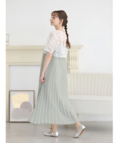 earth music&ecology ＳＥＴ２点　オーガンジー刺繍＋プリーツワンピース