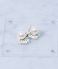 Pisceans 2wayフローラル&コットンパールピアス