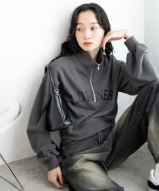 WEGO ハーフジップショートスウェット