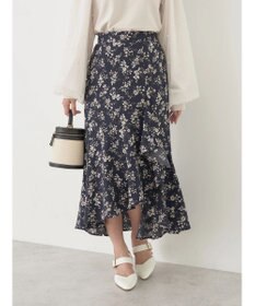 earth music&ecology アシメラッフルヘムスカート