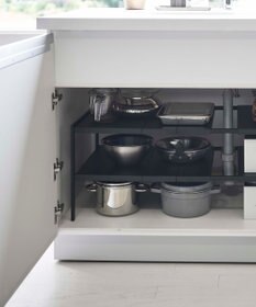 tower 伸縮シンク下ラック 2段 タワー D30 ブラック