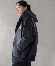 WEGO ヴィンテージウォッシュBIGフードブルゾン