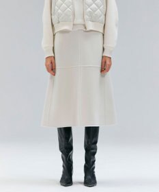 BEIGE， LEMOORE / ウールリバーAラインスカート Bone