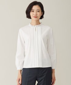 J.PRESS LADIES S 【吸水速乾】プレーティングジャージー フリル襟 カットソー