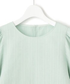 23区 L 【洗える】カラミストライプ パフスリーブ ブラウス