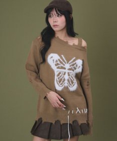 WEGO バタフライダメージニット