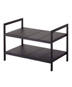 tower 伸縮シンク下ラック 2段 タワー D30 ブラック