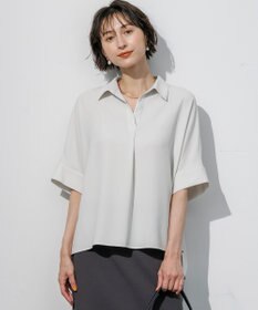 23区 S 【先行予約】ストレッチジョーゼット スキッパーネック ブラウス
