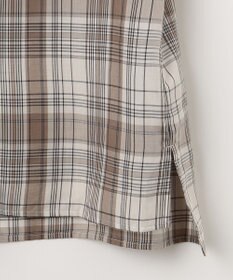 J.PRESS LADIES 【洗える】キュプラチェック フリルスタンドカラー ブラウス