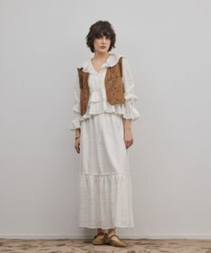 GRACE CONTINENTAL フェイクスウェードジレ