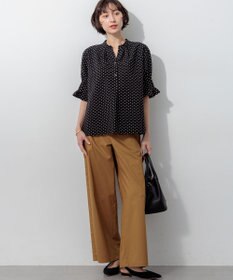 23区 L 【WEB&一部店舗限定/洗える】ドットプリント サッカー ブラウス