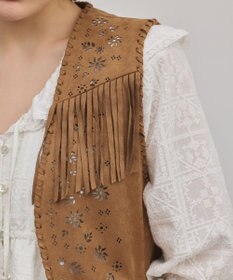 GRACE CONTINENTAL フェイクスウェードジレ