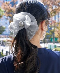 Tiaclasse パール付きオーガンジーシュシュ