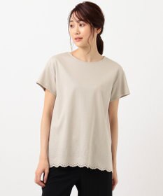 J.PRESS LADIES L 【UVケア・接触冷感】コンパクトコットンスムース 裾刺繍 カットソー