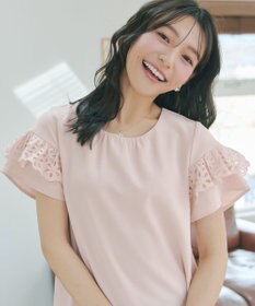 Tiaclasse L レースフレア袖チュニック