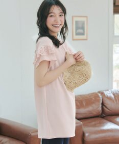 Tiaclasse L レースフレア袖チュニック