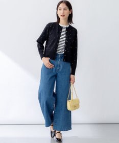 組曲 L ライトデニム セミワイドパンツ